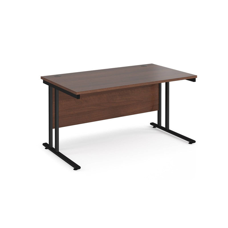 Maestro 25 800mm Deep Straight Desk With Cantilever Leg - Walnut - NWOF