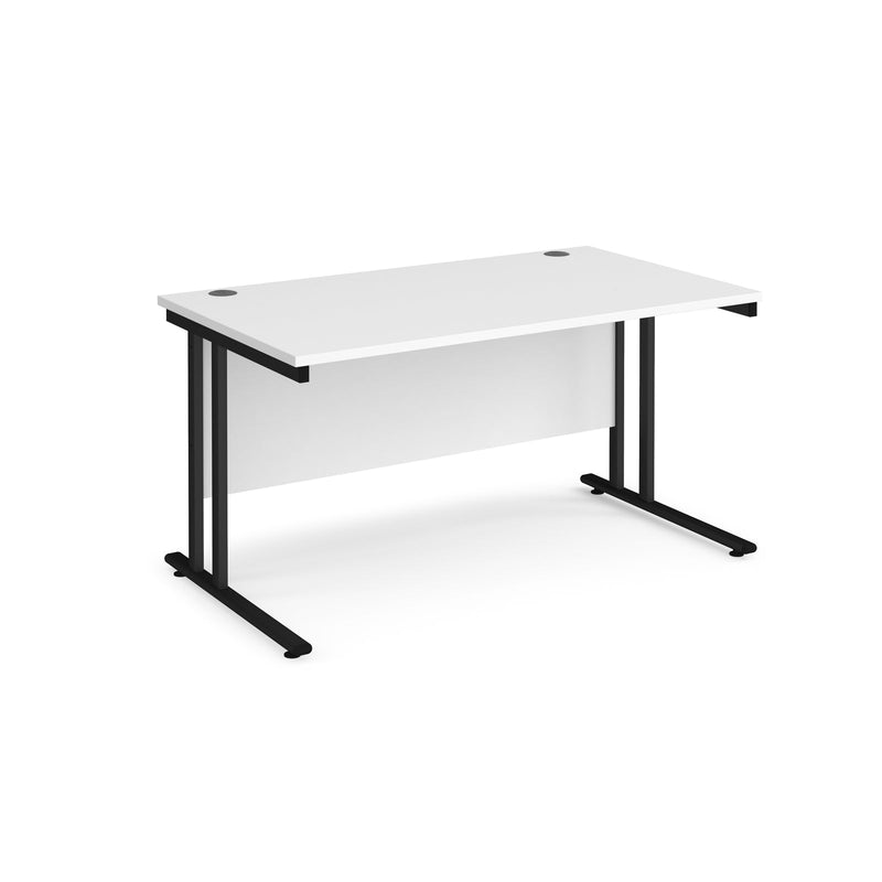 Maestro 25 800mm Deep Straight Desk With Cantilever Leg - White - NWOF