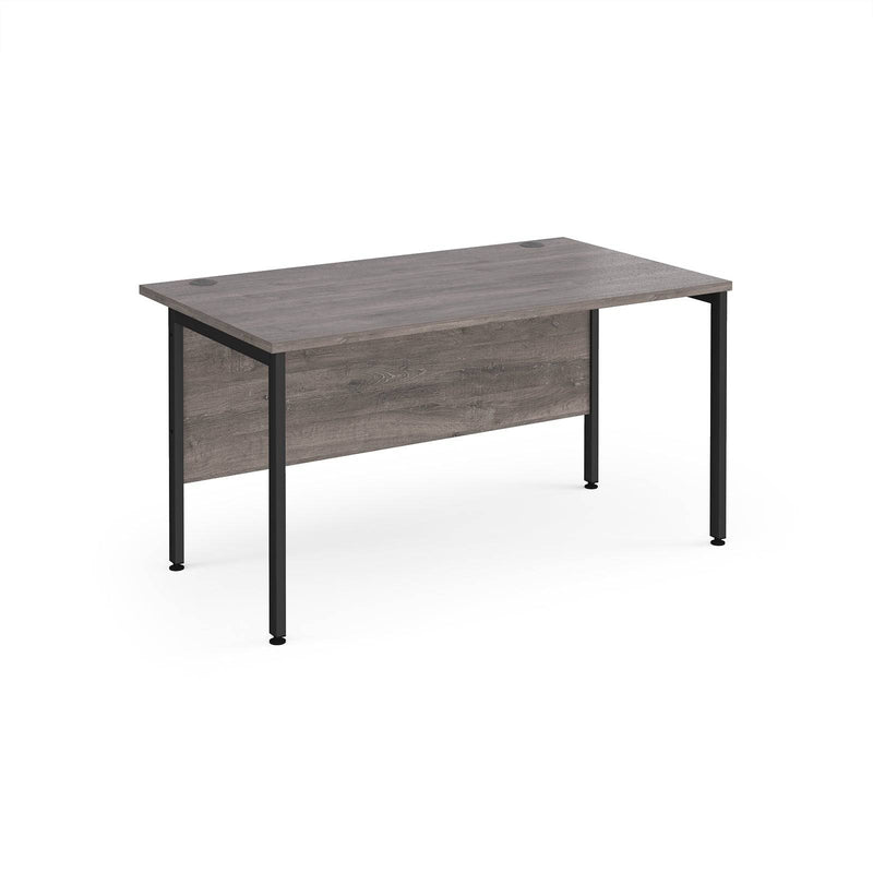 Maestro 25 800mm Deep Straight Desk With H-Frame Leg - Grey Oak - NWOF