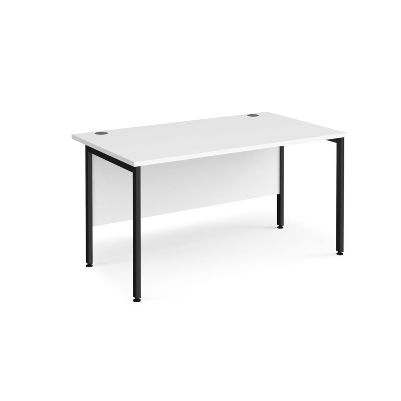 Maestro 25 800mm Deep Straight Desk With H-Frame Leg - White - NWOF