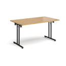 Rectangular Folding Leg Table With Straight Foot Rails - Oak - NWOF