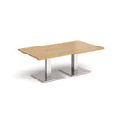 Brescia Rectangular Coffee Table With Flat Square Base - Oak - NWOF