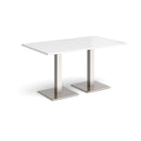 Brescia Rectangular Dining Table With Flat Square Base - White - NWOF