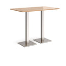 Brescia Rectangular Poseur Table With Flat Square Base - Beech - NWOF