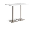 Brescia Rectangular Poseur Table With Flat Square Base - White - NWOF