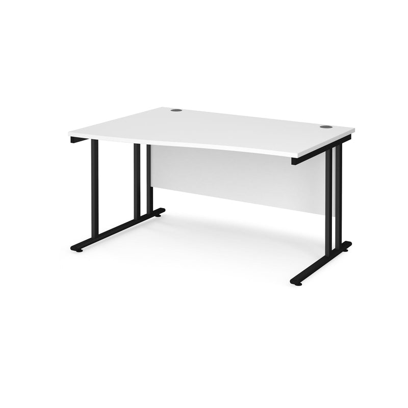 Maestro 25 Wave Desk With Cantilever Leg - White - NWOF