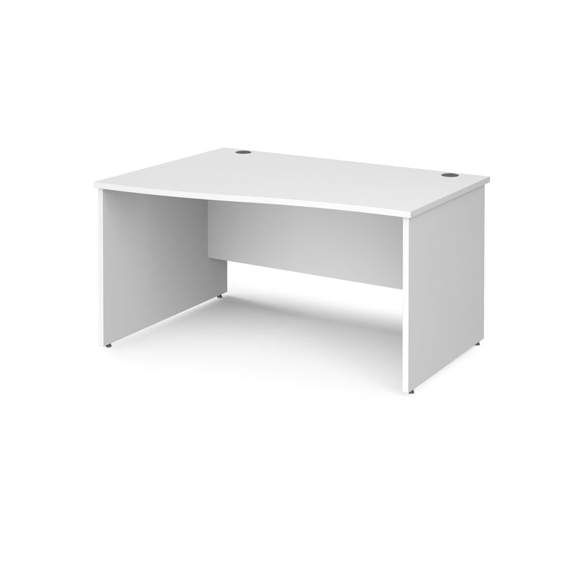 Maestro 25 Wave Desk With Panel End Leg - White - NWOF