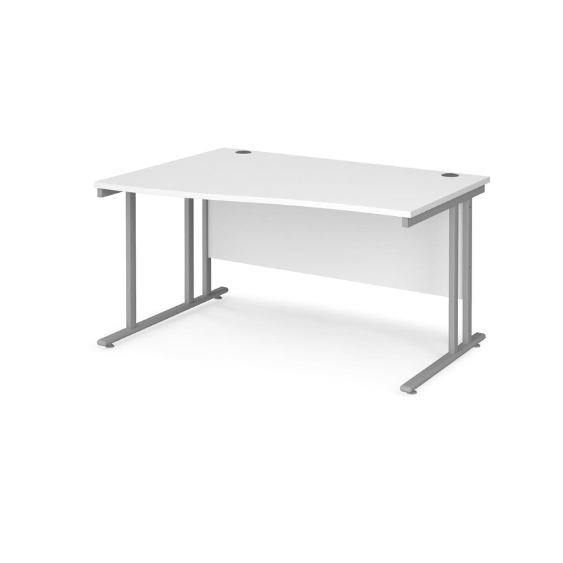 Maestro 25 Wave Desk With Cantilever Leg - White - NWOF