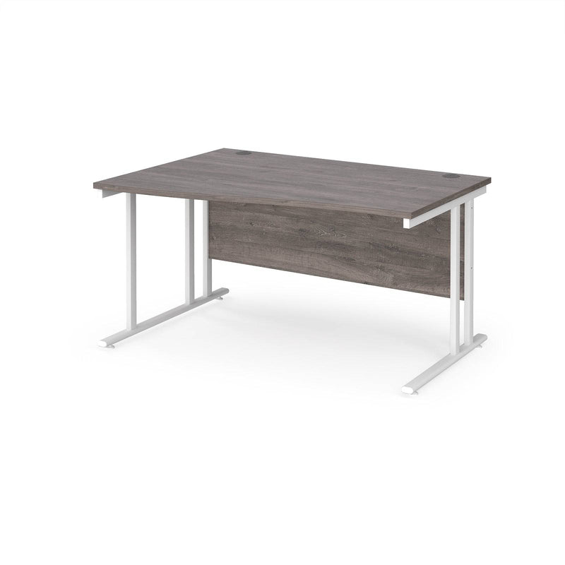 Maestro 25 Wave Desk With Cantilever Leg - Grey Oak - NWOF