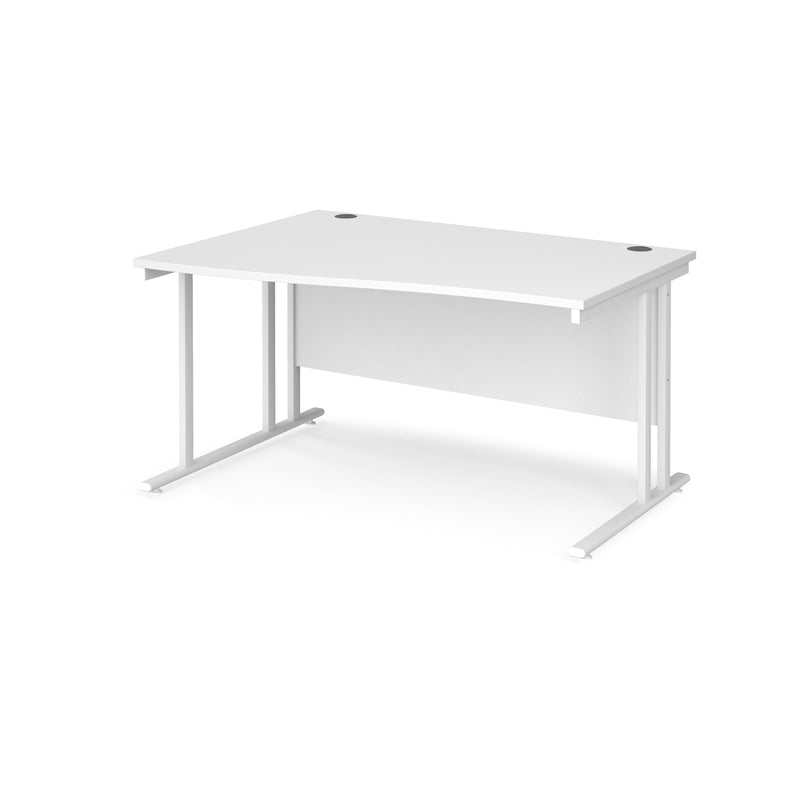 Maestro 25 Wave Desk With Cantilever Leg - White - NWOF