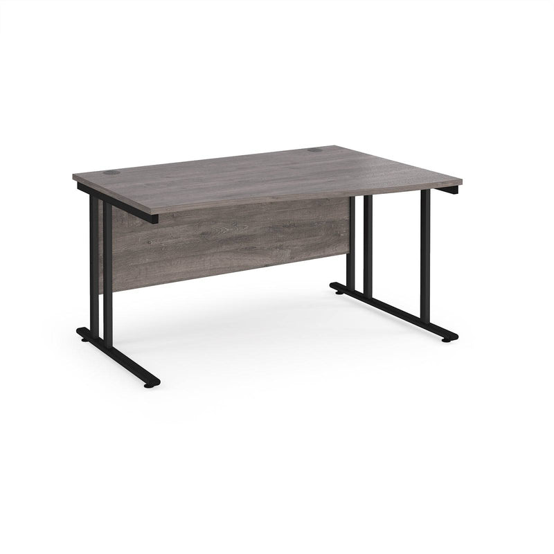 Maestro 25 Wave Desk With Cantilever Leg - Grey Oak - NWOF