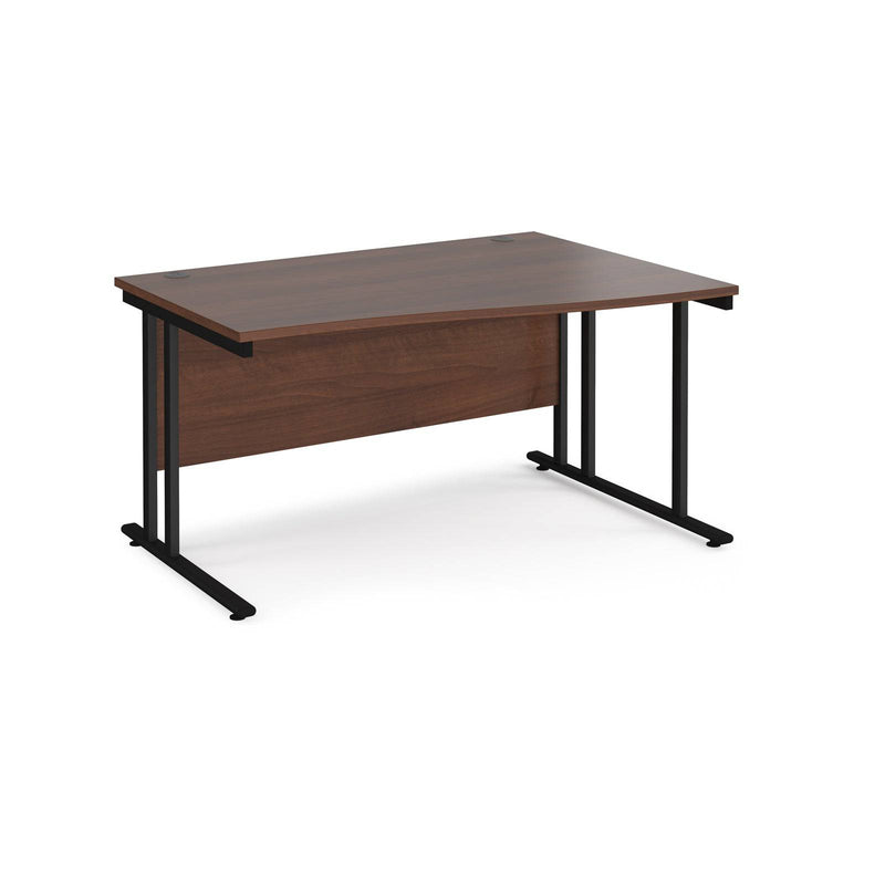 Maestro 25 Wave Desk With Cantilever Leg - Walnut - NWOF