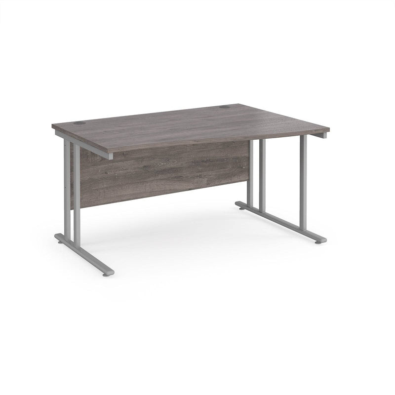 Maestro 25 Wave Desk With Cantilever Leg - Grey Oak - NWOF