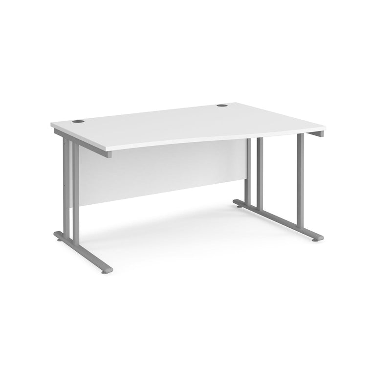 Maestro 25 Wave Desk With Cantilever Leg - White - NWOF