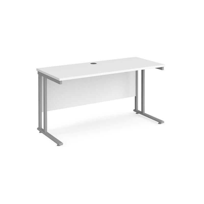 Maestro 25 600mm Deep Straight Desk With Cantilever Leg - White - NWOF