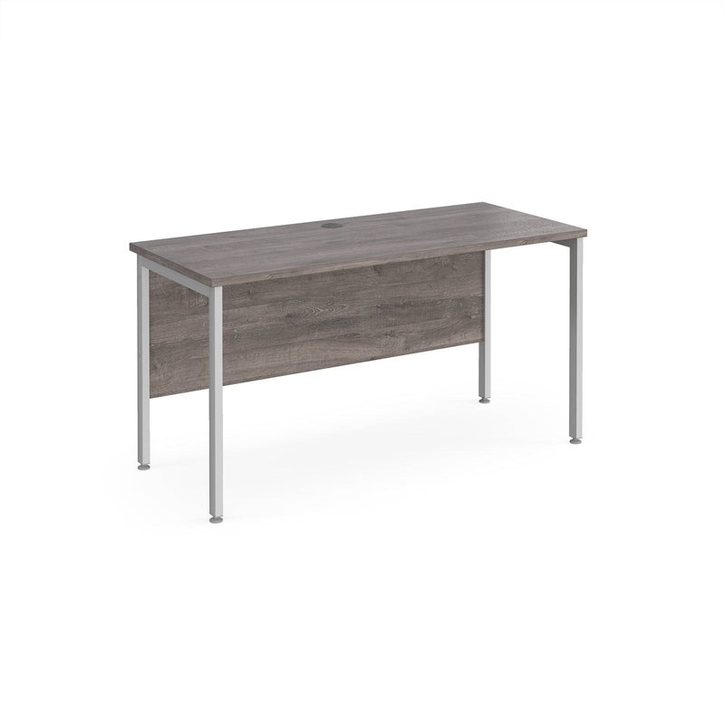 Maestro 25 600mm Deep Straight Desk With H-Frame Leg - Grey Oak - NWOF