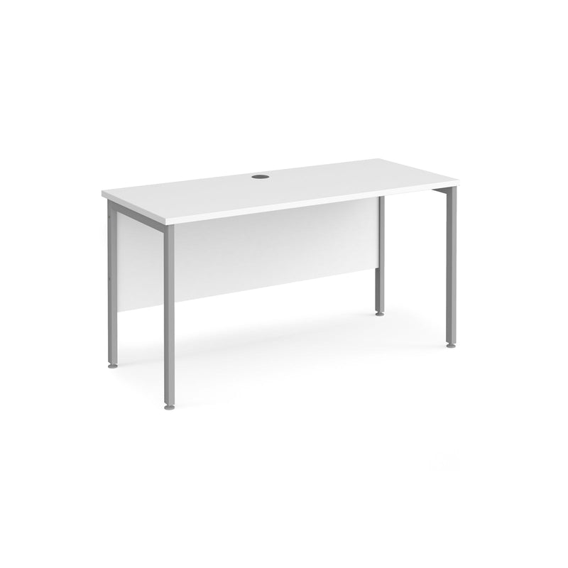 Maestro 25 600mm Deep Straight Desk With H-Frame Leg - White - NWOF