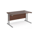 Maestro 25 800mm Deep Straight Desk With Cantilever Leg - Walnut - NWOF