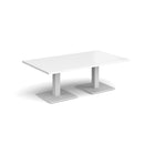 Brescia Rectangular Coffee Table With Flat Square Base - White - NWOF
