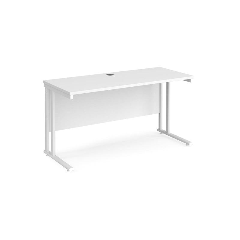 Maestro 25 600mm Deep Straight Desk With Cantilever Leg - White - NWOF