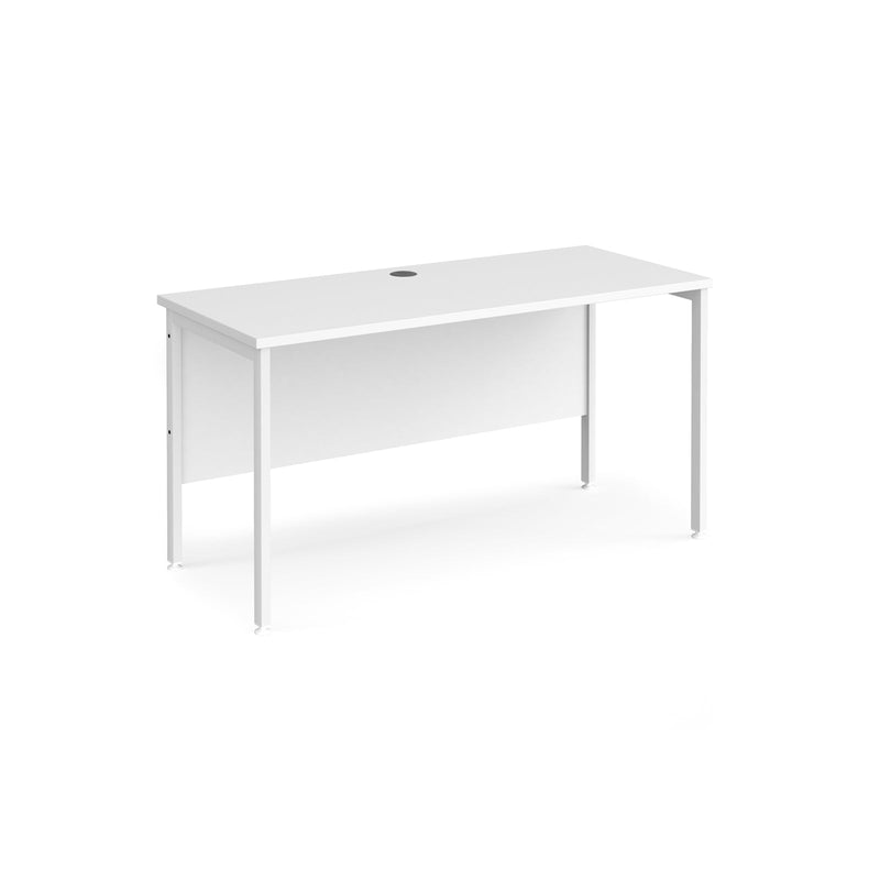 Maestro 25 600mm Deep Straight Desk With H-Frame Leg - White - NWOF