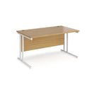 Maestro 25 800mm Deep Straight Desk With Cantilever Leg - Oak - NWOF