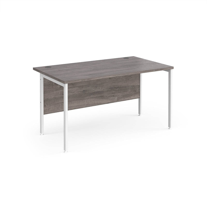 Maestro 25 800mm Deep Straight Desk With H-Frame Leg - Grey Oak - NWOF