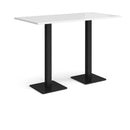 Brescia Rectangular Poseur Table With Flat Square Base - White - NWOF
