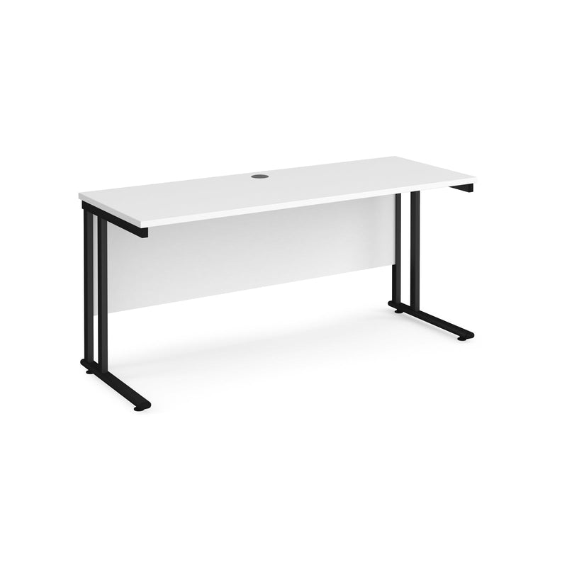 Maestro 25 600mm Deep Straight Desk With Cantilever Leg - White - NWOF