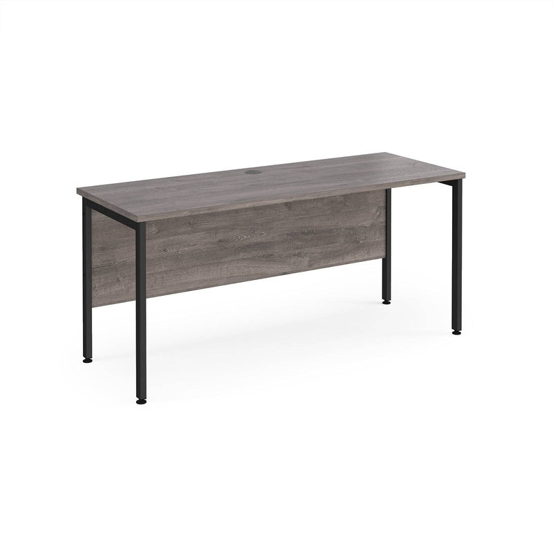 Maestro 25 600mm Deep Straight Desk With H-Frame Leg - Grey Oak - NWOF