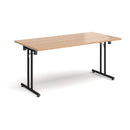 Rectangular Folding Leg Table With Straight Foot Rails - Beech - NWOF
