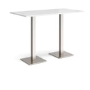 Brescia Rectangular Poseur Table With Flat Square Base - White - NWOF