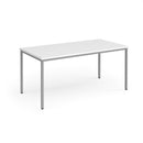 Flexi 25 Rectangular Table With Silver Frame - White - NWOF
