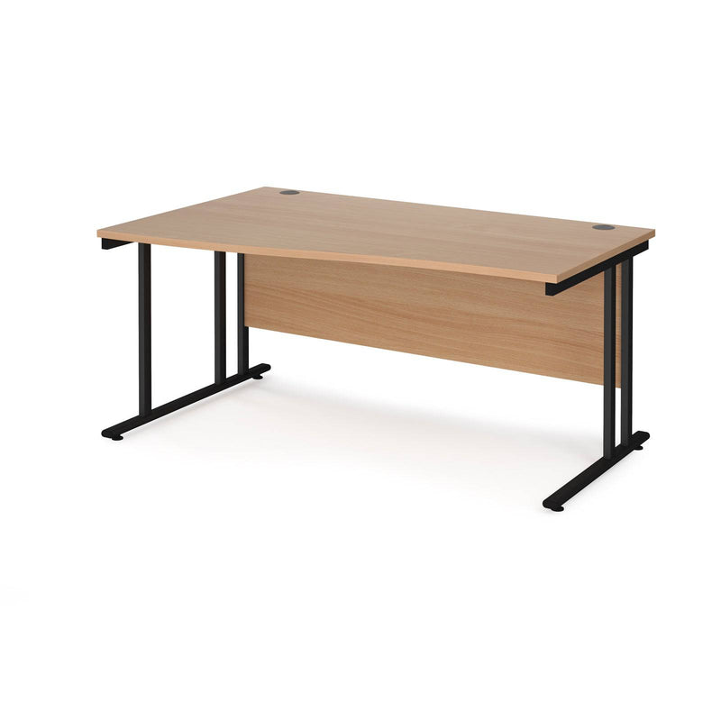 Maestro 25 Wave Desk With Cantilever Leg - Beech - NWOF