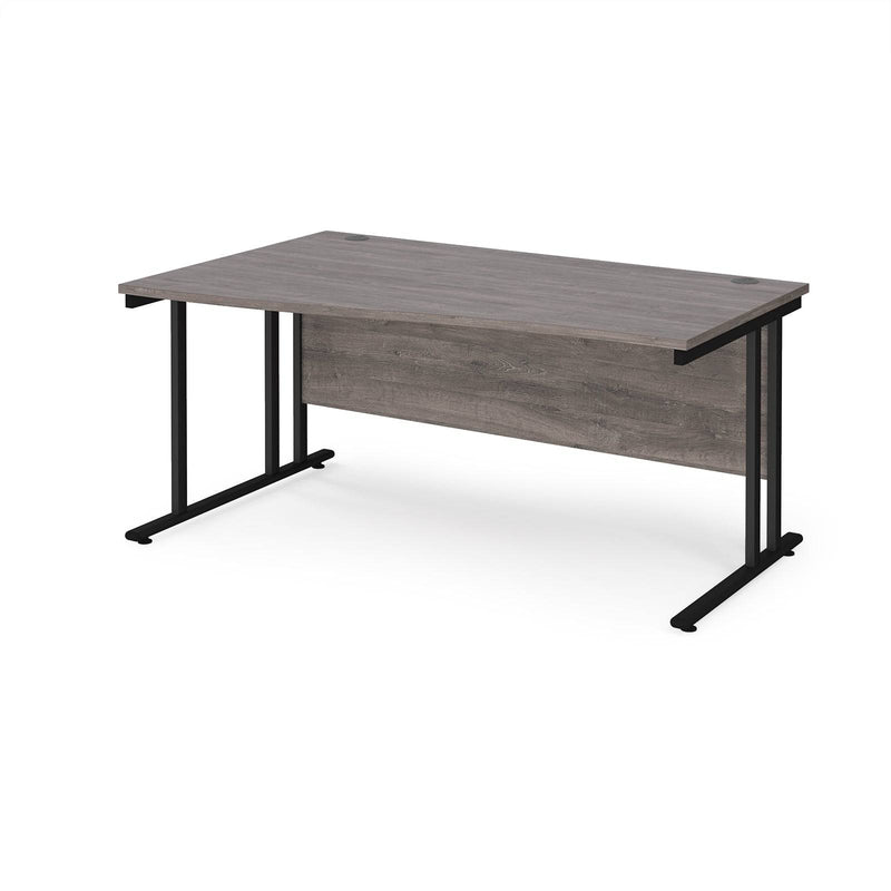 Maestro 25 Wave Desk With Cantilever Leg - Grey Oak - NWOF