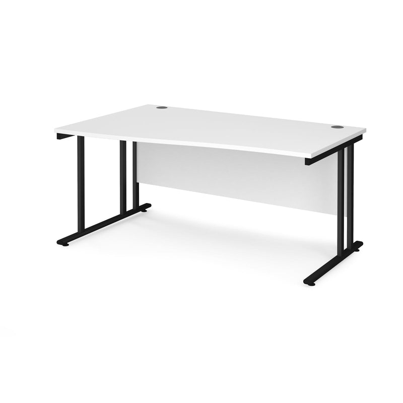 Maestro 25 Wave Desk With Cantilever Leg - White - NWOF