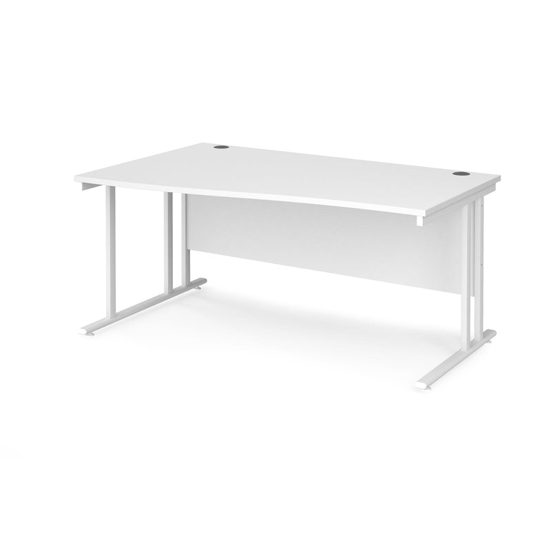 Maestro 25 Wave Desk With Cantilever Leg - White - NWOF