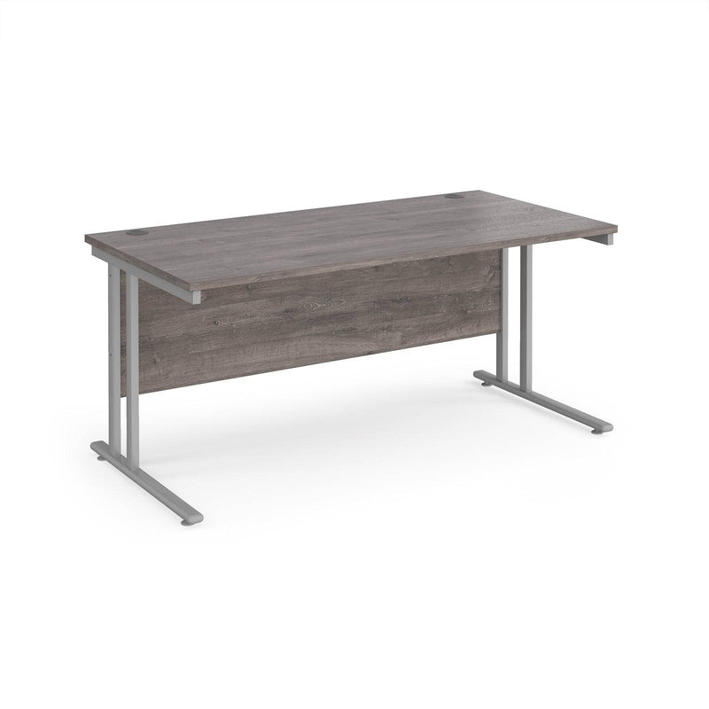 Maestro 25 800mm Deep Straight Desk With Cantilever Leg - Grey Oak - NWOF