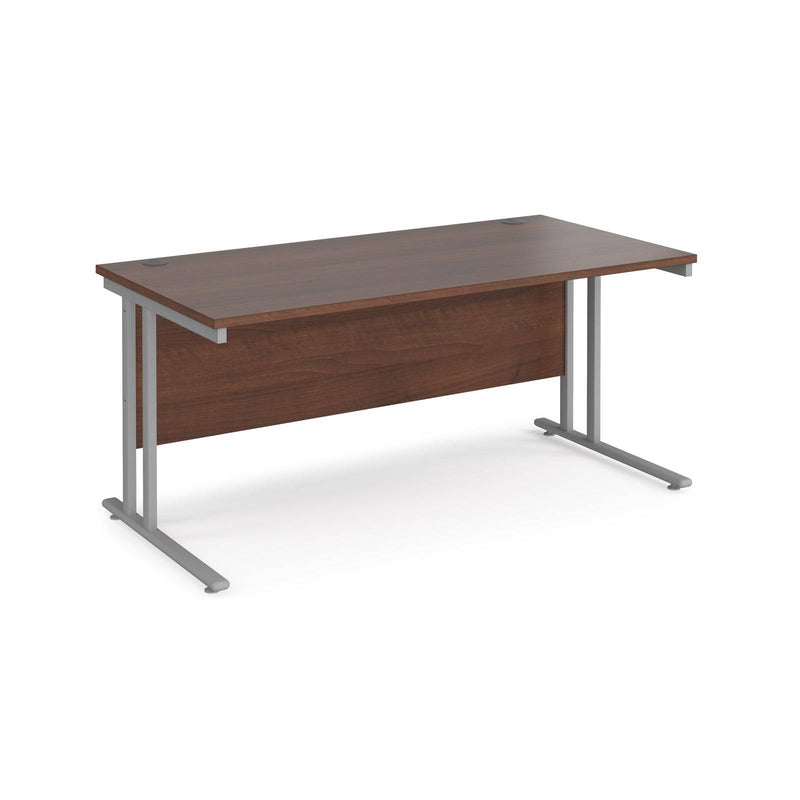 Maestro 25 800mm Deep Straight Desk With Cantilever Leg - Walnut - NWOF