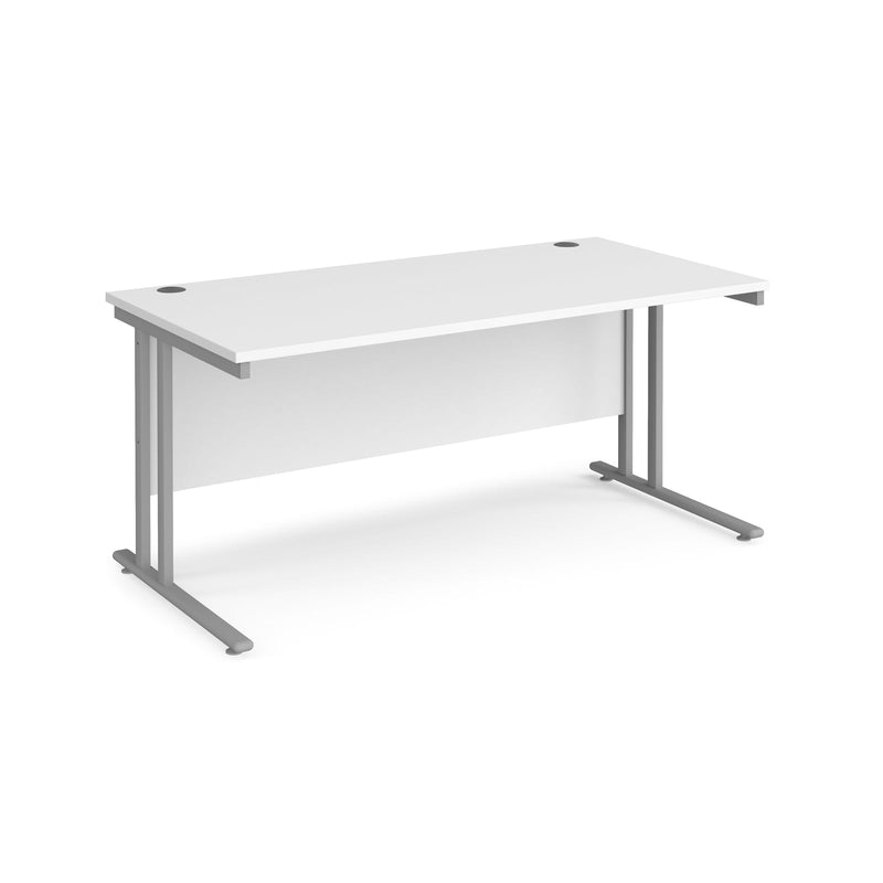 Maestro 25 800mm Deep Straight Desk With Cantilever Leg - White - NWOF