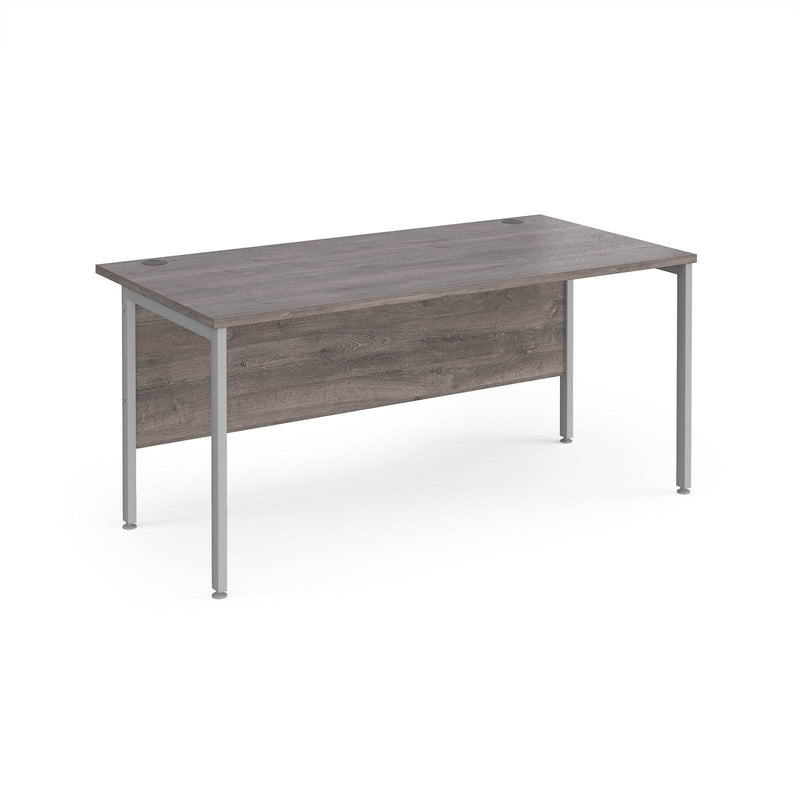 Maestro 25 800mm Deep Straight Desk With H-Frame Leg - Grey Oak - NWOF