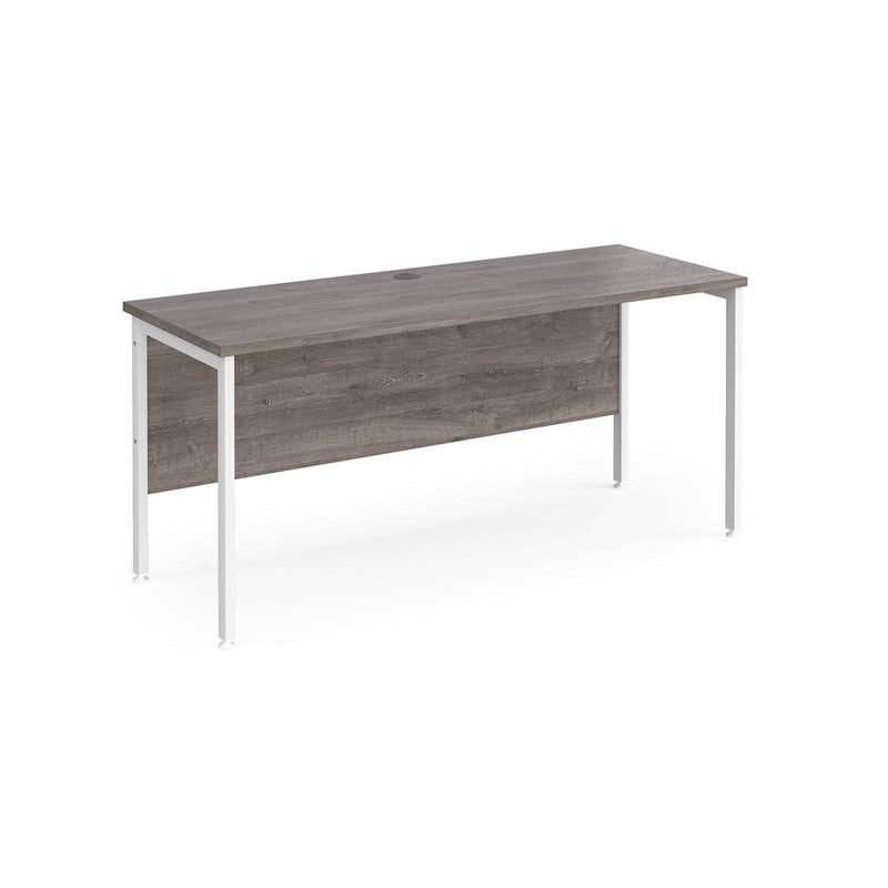 Maestro 25 600mm Deep Straight Desk With H-Frame Leg - Grey Oak - NWOF