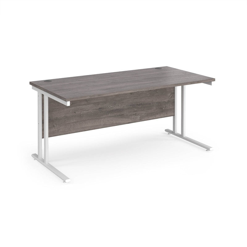 Maestro 25 800mm Deep Straight Desk With Cantilever Leg - Grey Oak - NWOF