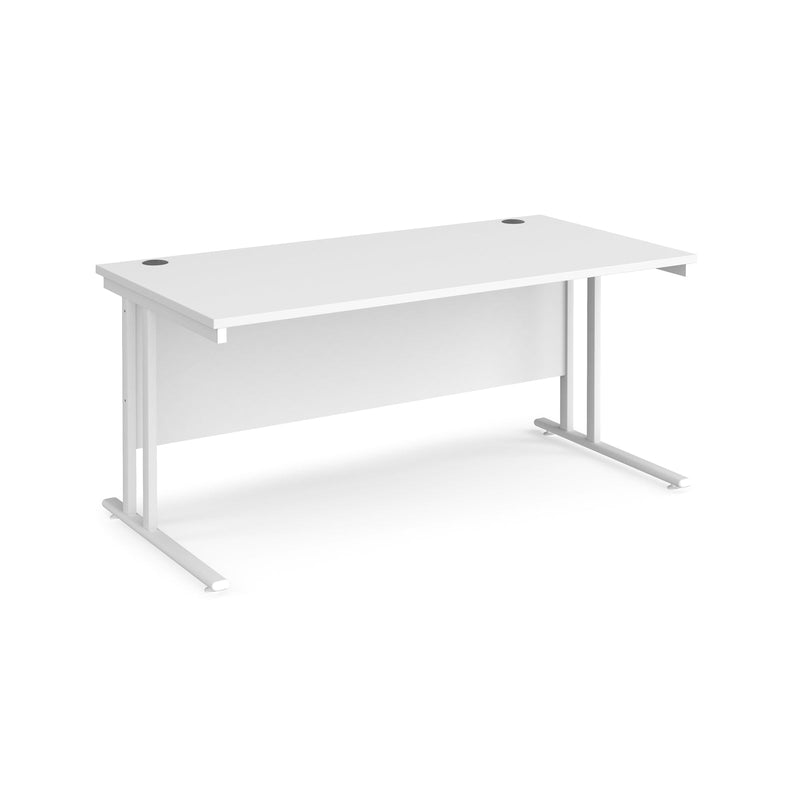 Maestro 25 800mm Deep Straight Desk With Cantilever Leg - White - NWOF