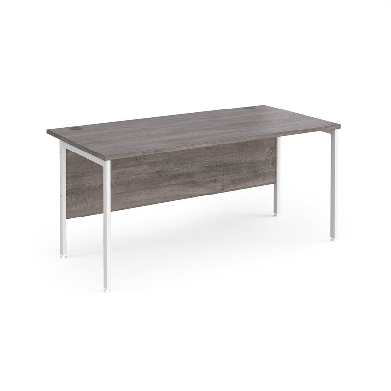 Maestro 25 800mm Deep Straight Desk With H-Frame Leg - Grey Oak - NWOF