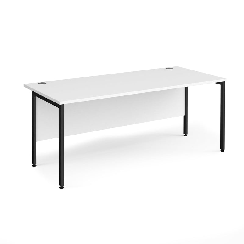 Maestro 25 800mm Deep Straight Desk With H-Frame Leg - White - NWOF