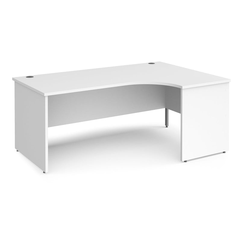 Maestro 25 Ergonomic Desk With Panel End Leg - White - NWOF