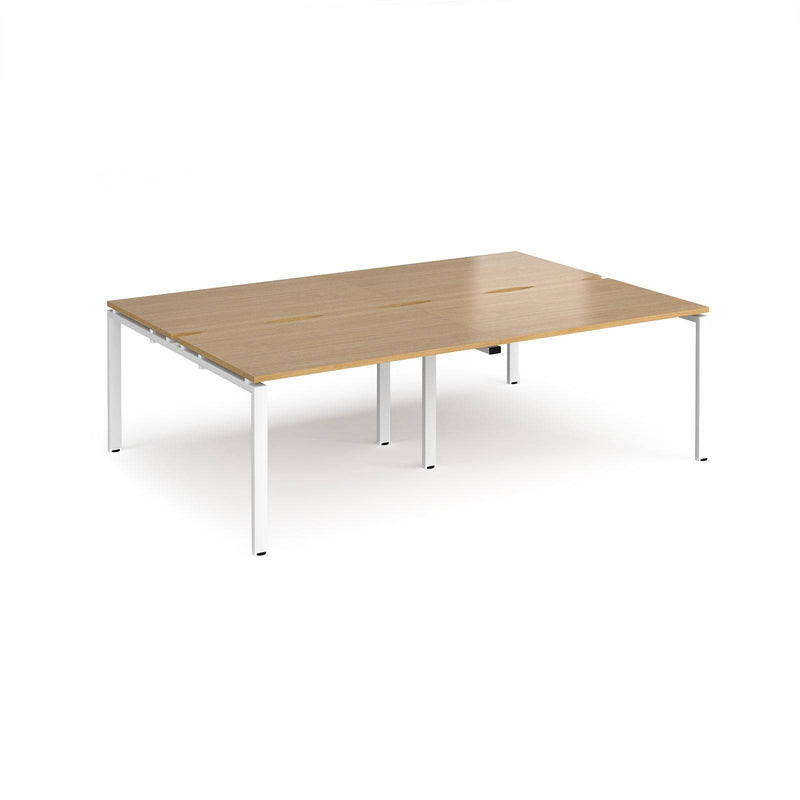 Adapt Double Back to Back Desks 800mm Deep - Oak - NWOF