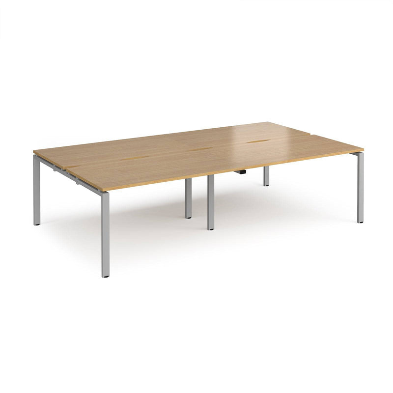 Adapt Double Back to Back Desks 800mm Deep - Oak - NWOF