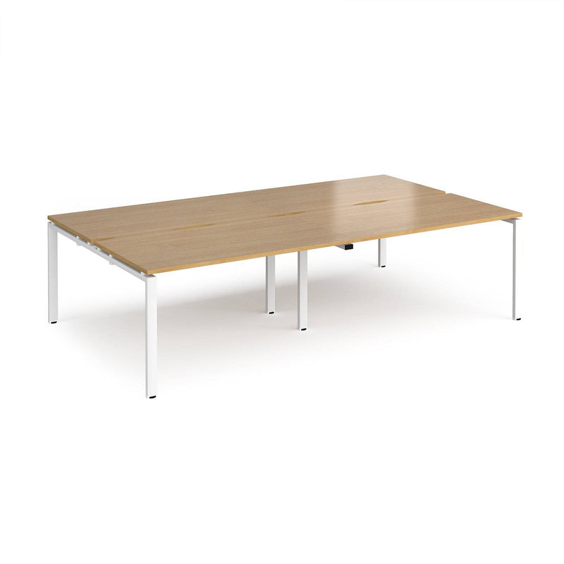 Adapt Double Back to Back Desks 800mm Deep - Oak - NWOF